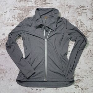 Calia Jacket Womens Full Zip Gray Athletic Yoga Running Lightweight Thumbholes M